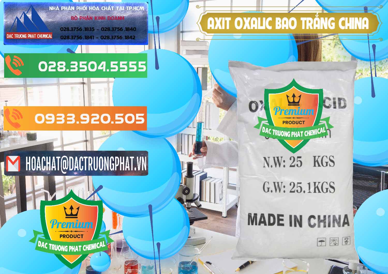 Nơi kinh doanh & bán Acid Oxalic – Axit Oxalic 99.6% Bao Trắng Trung Quốc China - 0270 - Nhà cung cấp ( phân phối ) hóa chất tại TP.HCM - hoachatxulynuoc.com.vn