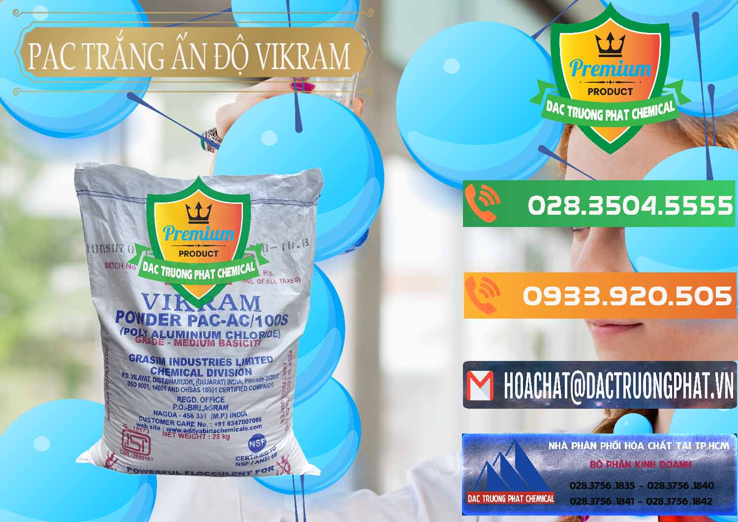 Chuyên cung cấp _ bán PAC - Polyaluminium Chloride Ấn Độ India Vikram - 0120 - Nhà phân phối và cung ứng hóa chất tại TP.HCM - hoachatxulynuoc.com.vn