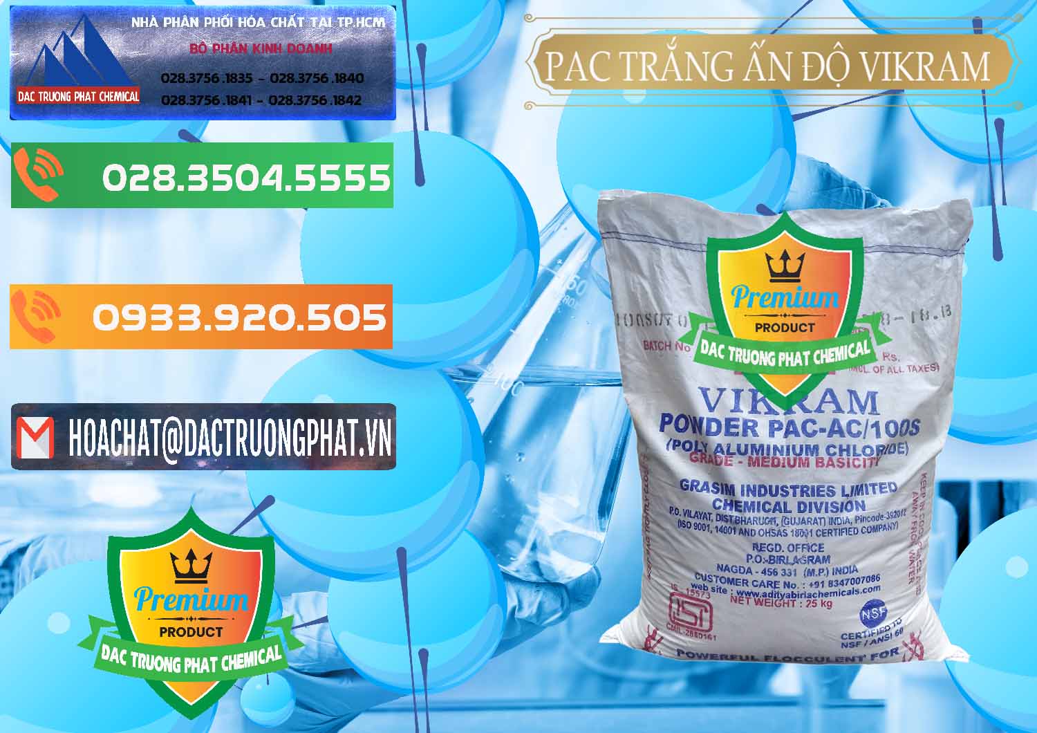 Nhà nhập khẩu & bán PAC - Polyaluminium Chloride Ấn Độ India Vikram - 0120 - Đơn vị chuyên phân phối & cung ứng hóa chất tại TP.HCM - hoachatxulynuoc.com.vn
