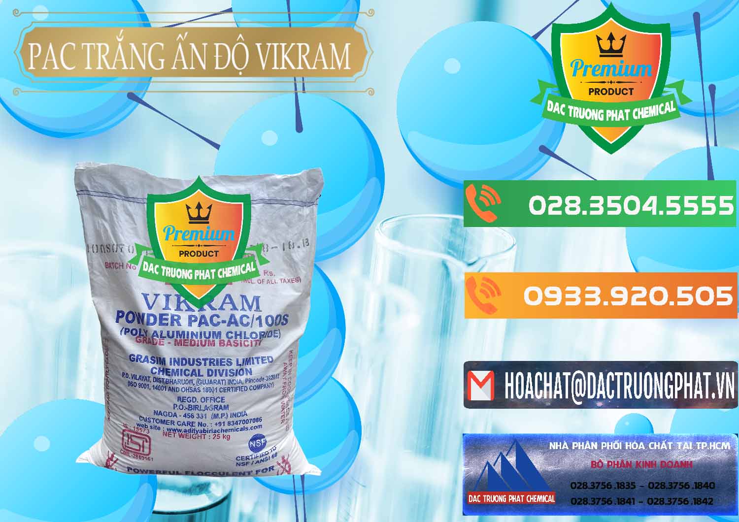 Công ty nhập khẩu & bán PAC - Polyaluminium Chloride Ấn Độ India Vikram - 0120 - Cty chuyên cung cấp - bán hóa chất tại TP.HCM - hoachatxulynuoc.com.vn