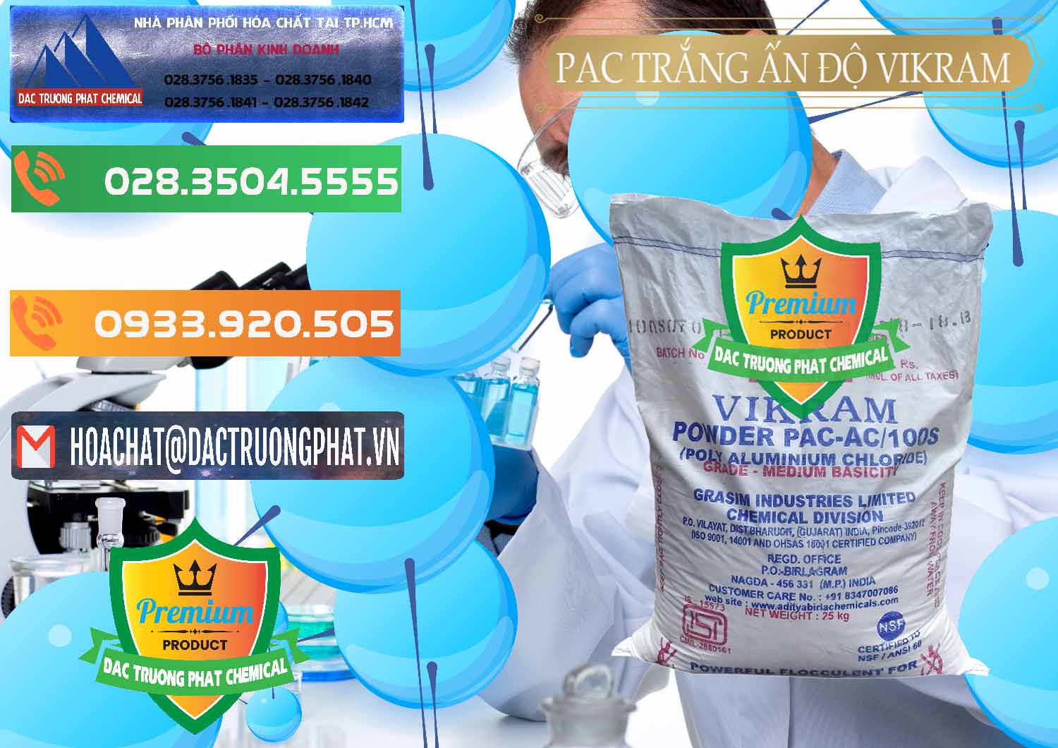 Địa chỉ chuyên kinh doanh © bán hóa chất Chất Lắng Tụ PAC Powder × Poly Aluminium Chloride Trắng Vikram White Ấn Độ India Nơi bán - cung cấp PAC - Polyaluminium Chloride Ấn Độ India Vikram - 0120 - Cty nhập khẩu và phân phối hóa chất tại TP.HCM - hoachatxulynuoc.com.vn