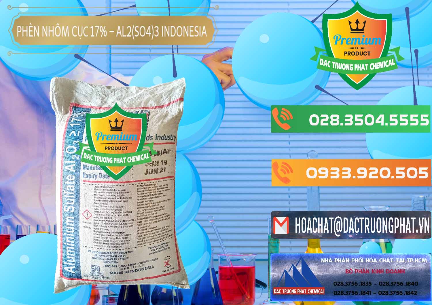 Nơi bán ( cung ứng ) Phèn Nhôm Cục - Al2(SO4)3 17% bao 25kg Indonesia - 0115 - Cty bán và phân phối hóa chất tại TP.HCM - hoachatxulynuoc.com.vn