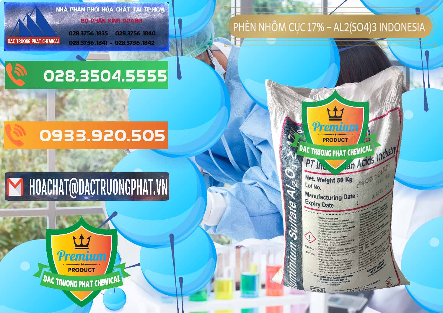 Nhà phân phối - bán Phèn Nhôm Cục - Al2(SO4)3 17% bao 50kg Indonesia - 0113 - Cty chuyên kinh doanh ( phân phối ) hóa chất tại TP.HCM - hoachatxulynuoc.com.vn