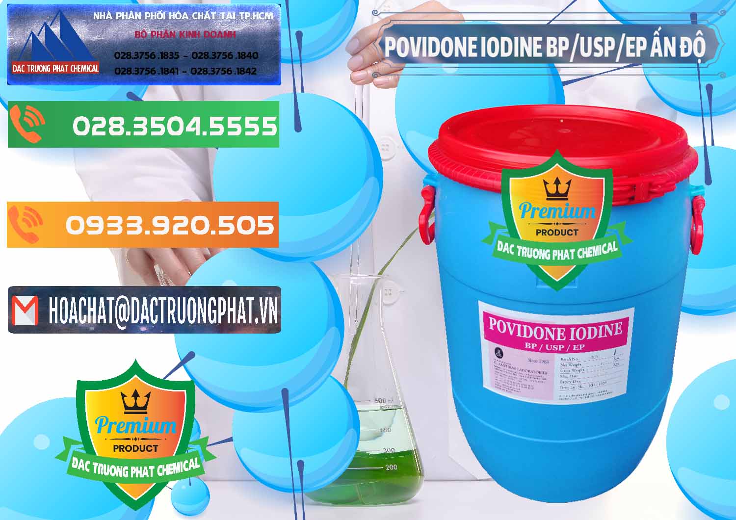 Nơi phân phối và bán Povidone Iodine BP USP EP Ấn Độ India - 0318 - Cty chuyên phân phối _ nhập khẩu hóa chất tại TP.HCM - hoachatxulynuoc.com.vn