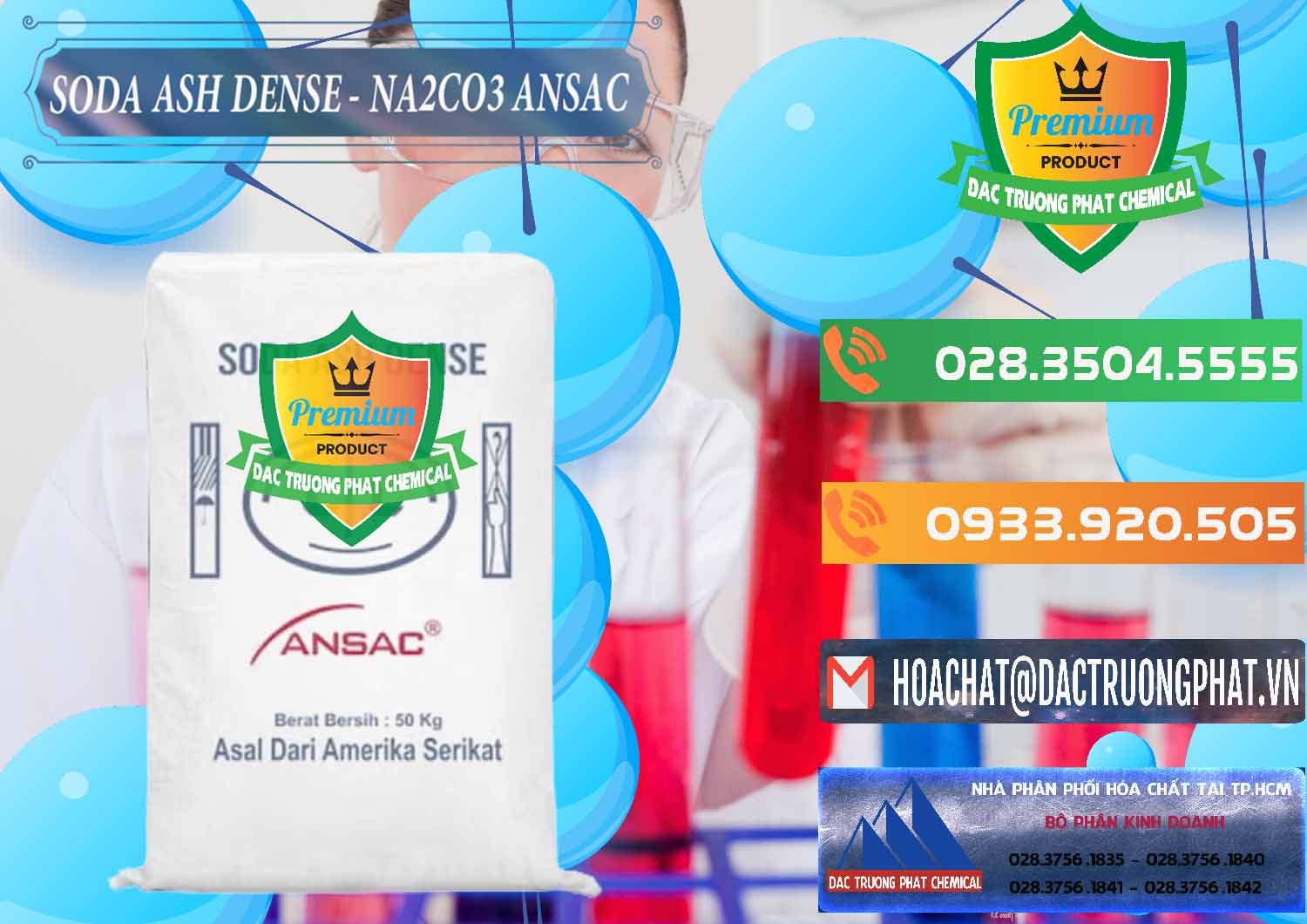 Công ty chuyên kinh doanh ( bán ) Soda Ash Dense - NA2CO3 Ansac Mỹ USA - 0412 - Đơn vị phân phối và cung cấp hóa chất tại TP.HCM - hoachatxulynuoc.com.vn