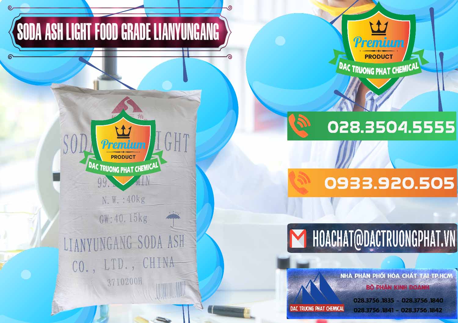 Nơi chuyên phân phối ( bán ) Soda Ash Light - NA2CO3 Food Grade Lianyungang Trung Quốc - 0222 - Cty chuyên bán và cung cấp hóa chất tại TP.HCM - hoachatxulynuoc.com.vn