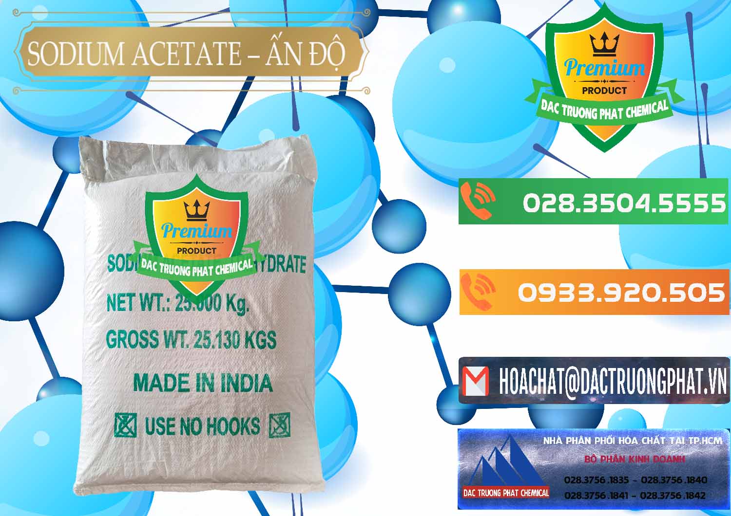 Bán ( cung cấp ) Sodium Acetate - Natri Acetate Ấn Độ India - 0133 - Đơn vị chuyên cung ứng - phân phối hóa chất tại TP.HCM - hoachatxulynuoc.com.vn