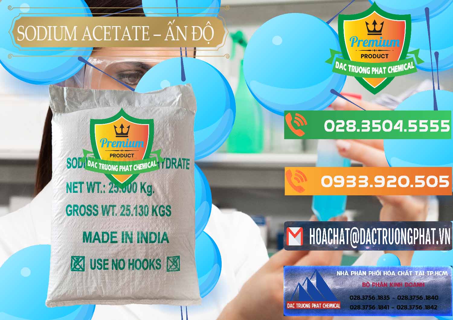 Nơi chuyên nhập khẩu - bán Sodium Acetate - Natri Acetate Ấn Độ India - 0133 - Cty chuyên cung cấp _ kinh doanh hóa chất tại TP.HCM - hoachatxulynuoc.com.vn