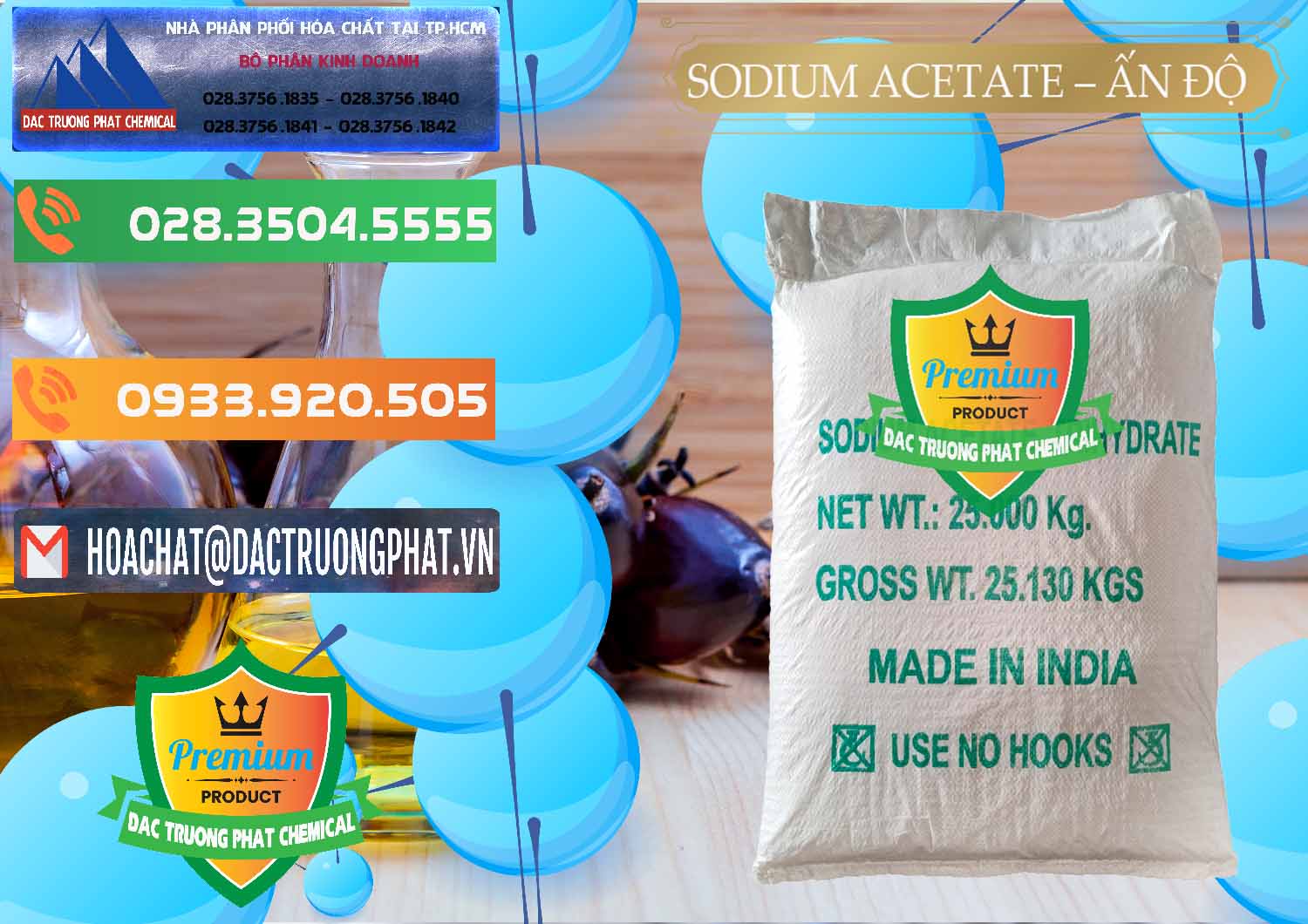 Cty nhập khẩu _ bán Sodium Acetate - Natri Acetate Ấn Độ India - 0133 - Cty chuyên phân phối _ cung ứng hóa chất tại TP.HCM - hoachatxulynuoc.com.vn