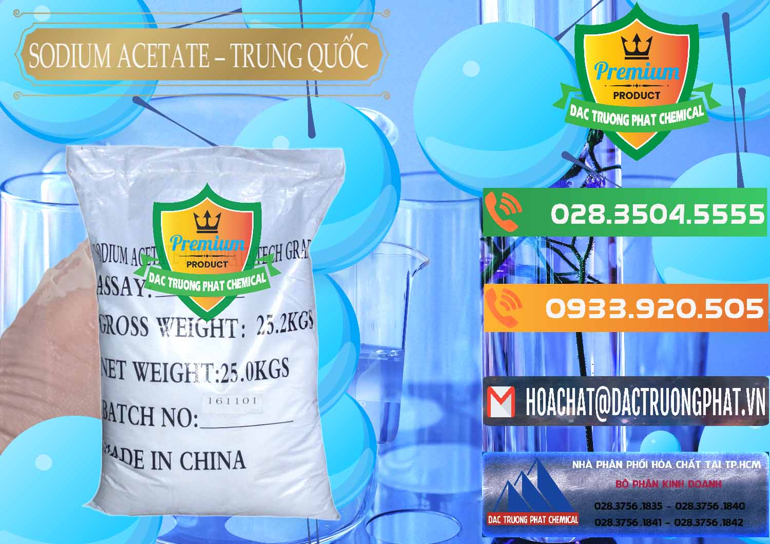 Nơi cung cấp _ bán Sodium Acetate - Natri Acetate Trung Quốc China - 0134 - Chuyên cung cấp và phân phối hóa chất tại TP.HCM - hoachatxulynuoc.com.vn