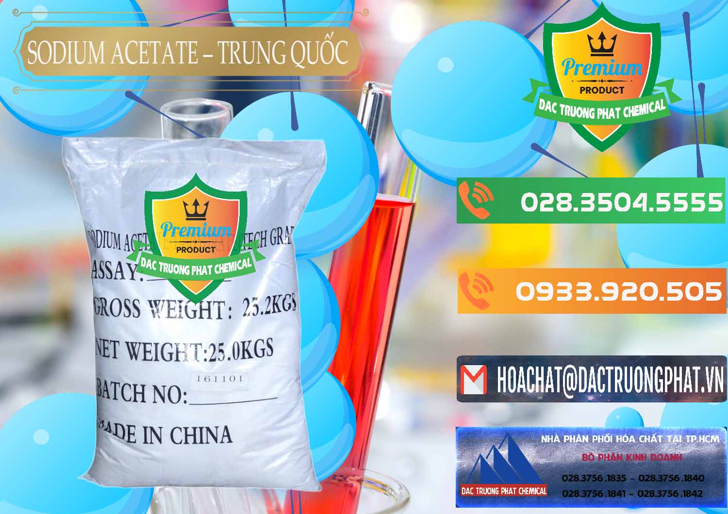 Nơi kinh doanh và bán Sodium Acetate - Natri Acetate Trung Quốc China - 0134 - Đơn vị chuyên cung cấp ( kinh doanh ) hóa chất tại TP.HCM - hoachatxulynuoc.com.vn