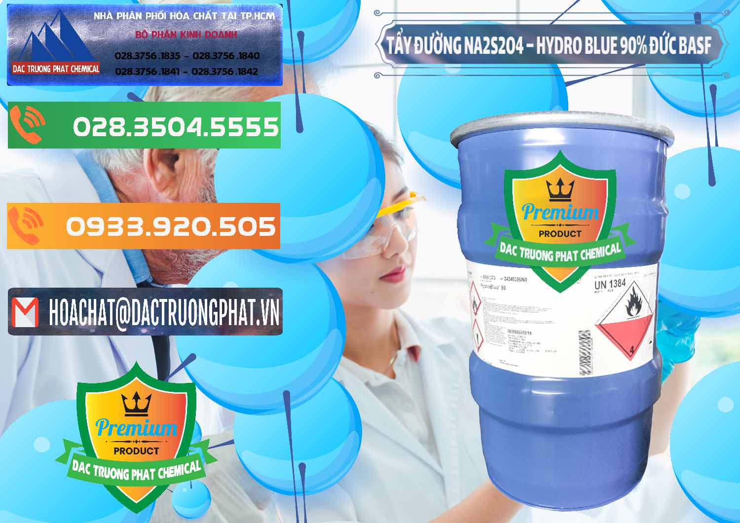 Chuyên bán ( cung ứng ) Tẩy Đường NA2S2O4 – Hydro Blue 90% Thùng Cao BASF Đức Germany - 0156 - Nơi chuyên cung cấp - kinh doanh hóa chất tại TP.HCM - hoachatxulynuoc.com.vn