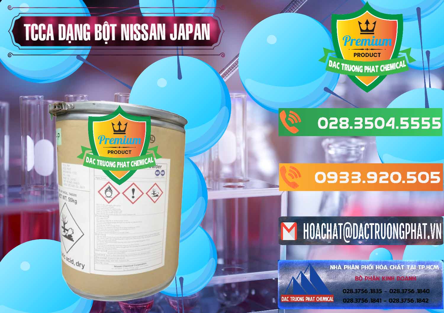 Cty chuyên cung ứng - bán TCCA - Acid Trichloroisocyanuric 90% Dạng Bột Nissan Nhật Bản Japan - 0375 - Nơi chuyên phân phối & bán hóa chất tại TP.HCM - hoachatxulynuoc.com.vn