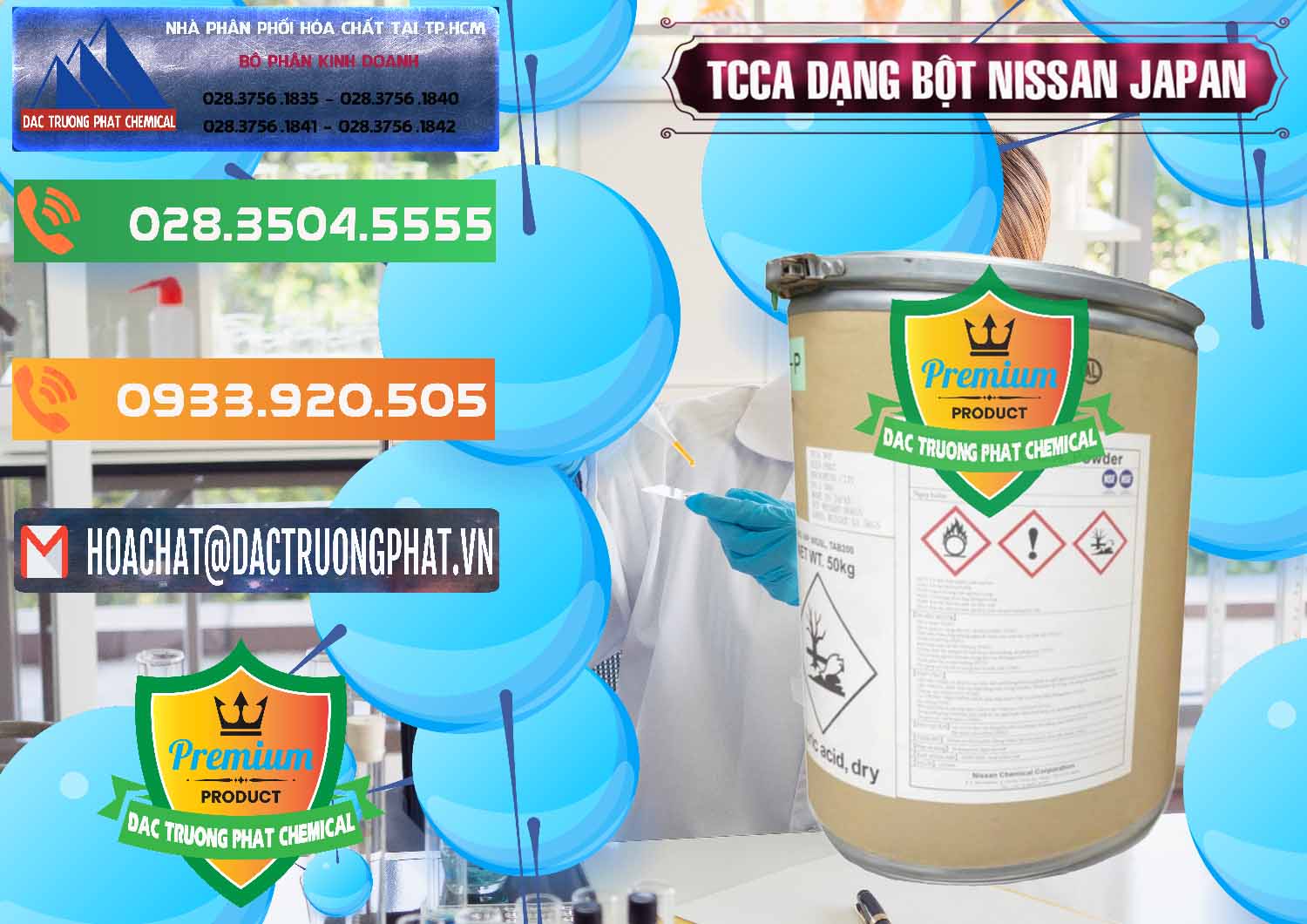 Công ty cung cấp ( bán ) TCCA - Acid Trichloroisocyanuric 90% Dạng Bột Nissan Nhật Bản Japan - 0375 - Nơi chuyên phân phối ( kinh doanh ) hóa chất tại TP.HCM - hoachatxulynuoc.com.vn