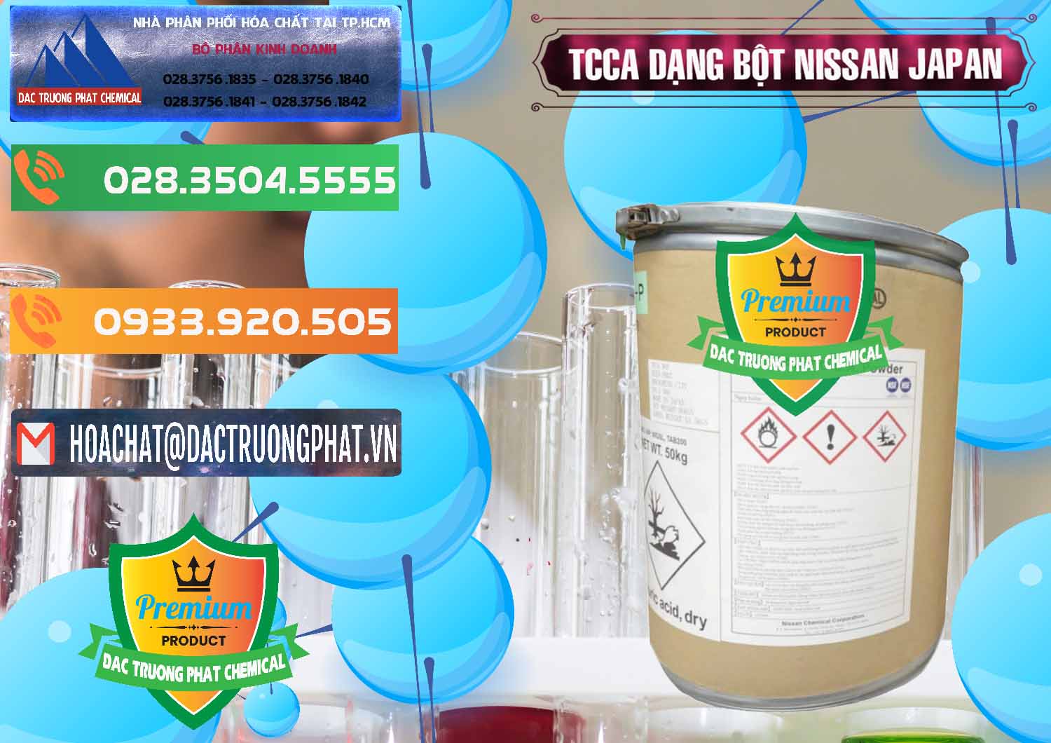 Bán & cung ứng TCCA - Acid Trichloroisocyanuric 90% Dạng Bột Nissan Nhật Bản Japan - 0375 - Nơi chuyên kinh doanh _ cung cấp hóa chất tại TP.HCM - hoachatxulynuoc.com.vn