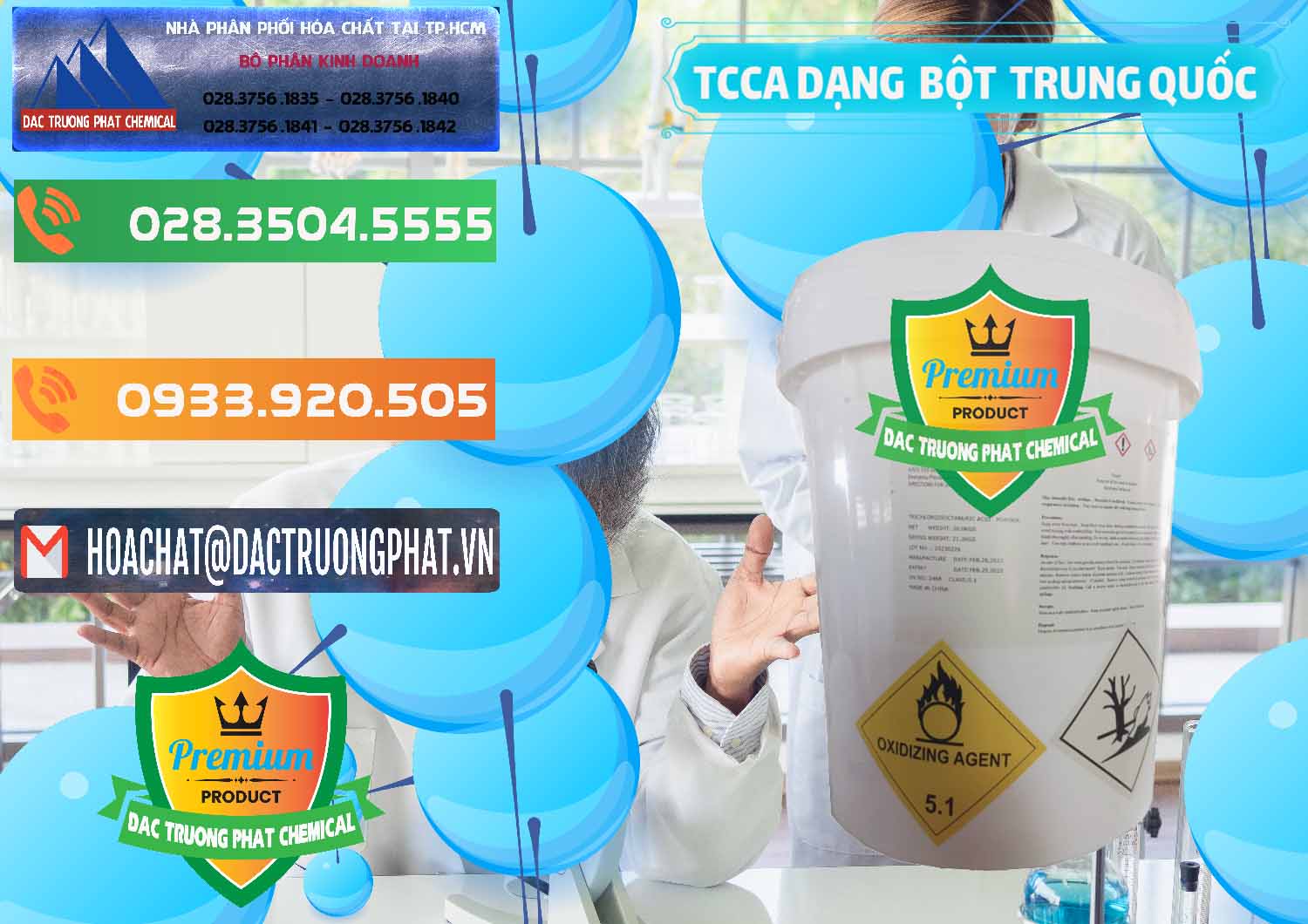 Công ty kinh doanh ( bán ) TCCA - Acid Trichloroisocyanuric Dạng Bột Thùng 20kg Trung Quốc China - 0386 - Đơn vị cung ứng _ phân phối hóa chất tại TP.HCM - hoachatxulynuoc.com.vn