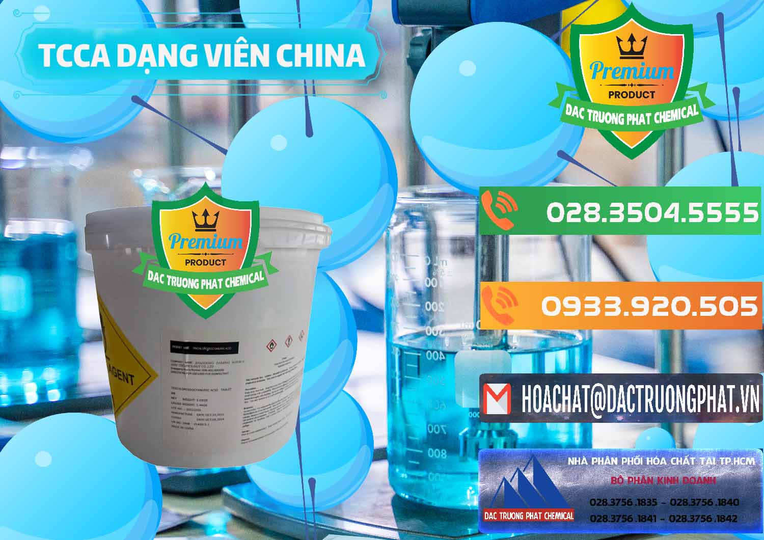 Nơi kinh doanh _ bán TCCA - Acid Trichloroisocyanuric Dạng Viên Thùng 5kg Trung Quốc China - 0379 - Công ty phân phối ( nhập khẩu ) hóa chất tại TP.HCM - hoachatxulynuoc.com.vn