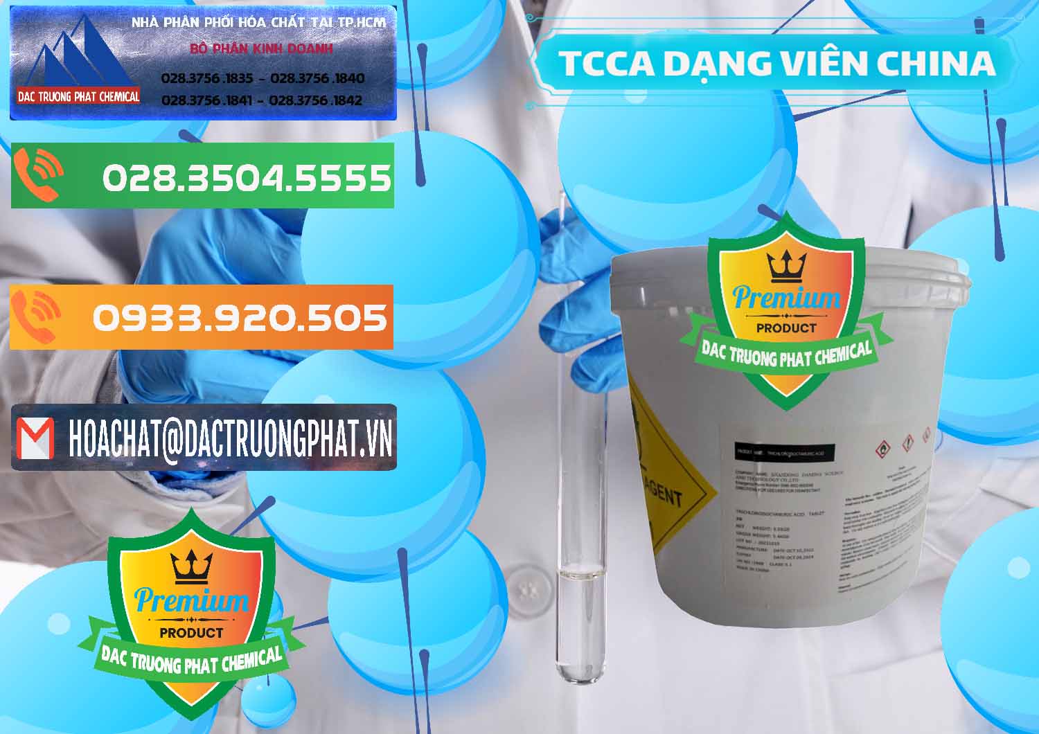 Cung ứng _ bán TCCA - Acid Trichloroisocyanuric Dạng Viên Thùng 5kg Trung Quốc China - 0379 - Đơn vị chuyên cung cấp - kinh doanh hóa chất tại TP.HCM - hoachatxulynuoc.com.vn