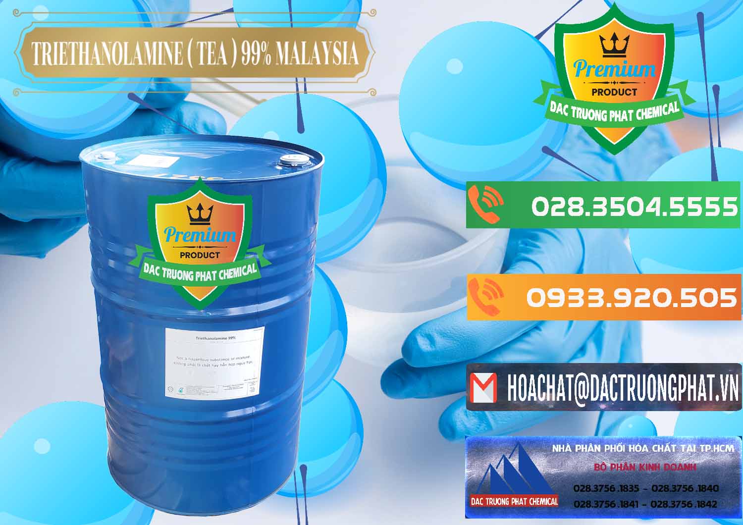 Đơn vị chuyên nhập khẩu _ bán TEA - Triethanolamine 99% Mã Lai Malaysia - 0323 - Cty chuyên phân phối & bán hóa chất tại TP.HCM - hoachatxulynuoc.com.vn