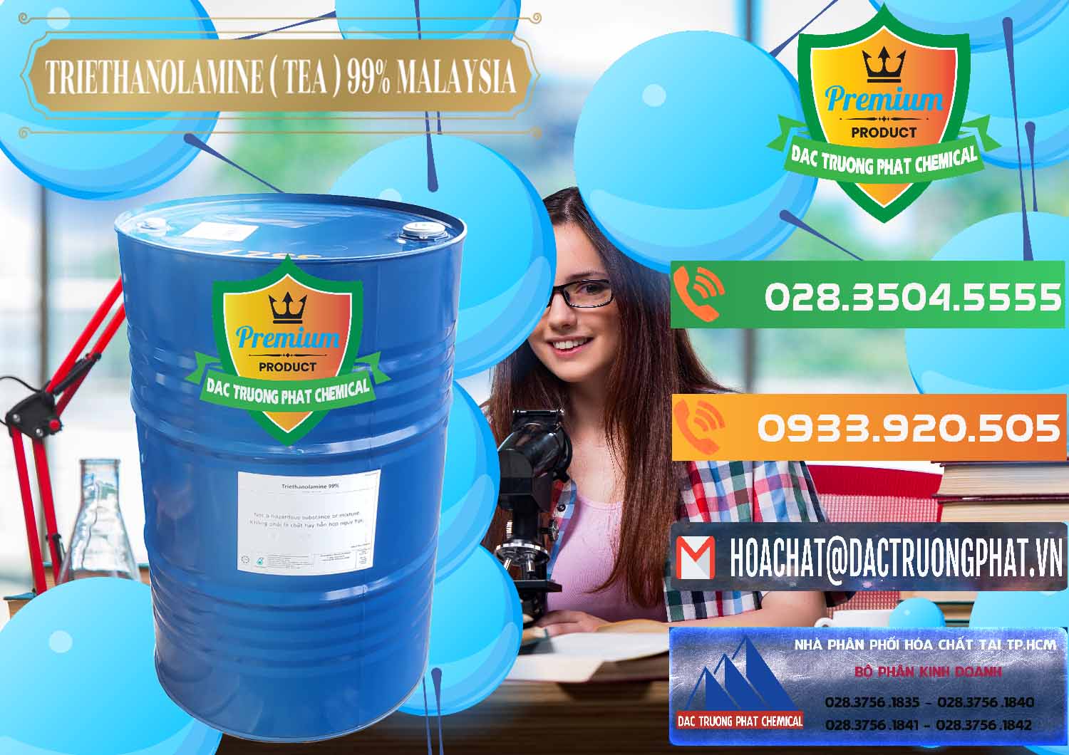 Đơn vị phân phối và bán TEA - Triethanolamine 99% Mã Lai Malaysia - 0323 - Cty phân phối & kinh doanh hóa chất tại TP.HCM - hoachatxulynuoc.com.vn