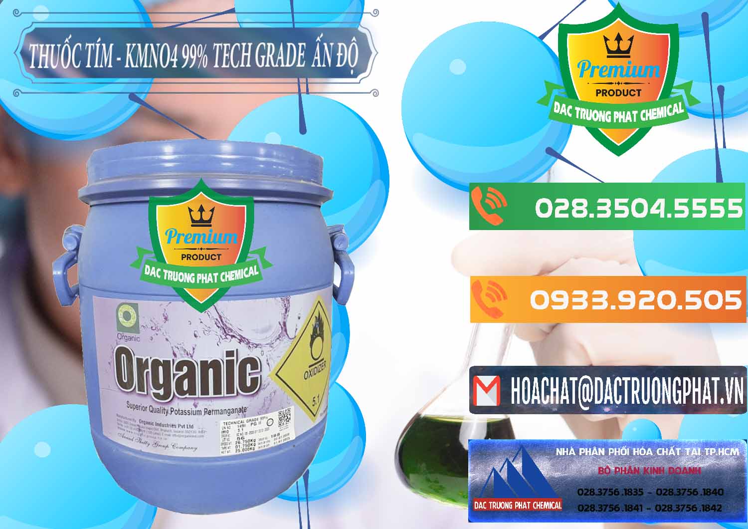 Công ty bán - cung ứng Thuốc Tím - KMNO4 99% Organic Group Ấn Độ India - 0250 - Cty kinh doanh & phân phối hóa chất tại TP.HCM - hoachatxulynuoc.com.vn
