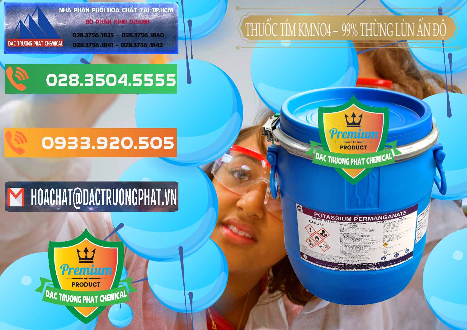 Bán ( cung cấp ) Thuốc Tím - KMNO4 Thùng Lùn 99% Magnesia Chemicals Ấn Độ India - 0165 - Đơn vị cung cấp & phân phối hóa chất tại TP.HCM - hoachatxulynuoc.com.vn