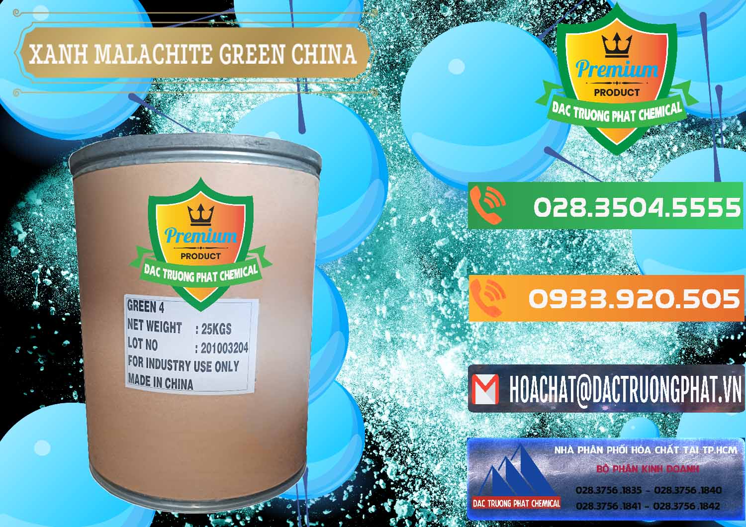 Đơn vị chuyên nhập khẩu _ bán Xanh Malachite Green Trung Quốc China - 0325 - Công ty cung cấp - phân phối hóa chất tại TP.HCM - hoachatxulynuoc.com.vn