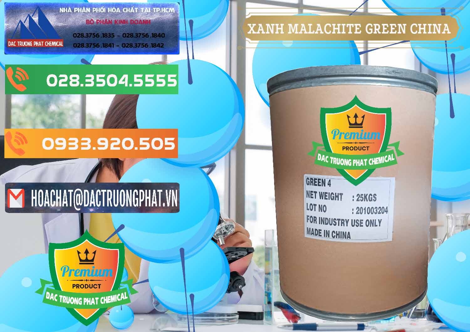 Chuyên cung cấp & bán Xanh Malachite Green Trung Quốc China - 0325 - Nơi chuyên bán - cung cấp hóa chất tại TP.HCM - hoachatxulynuoc.com.vn
