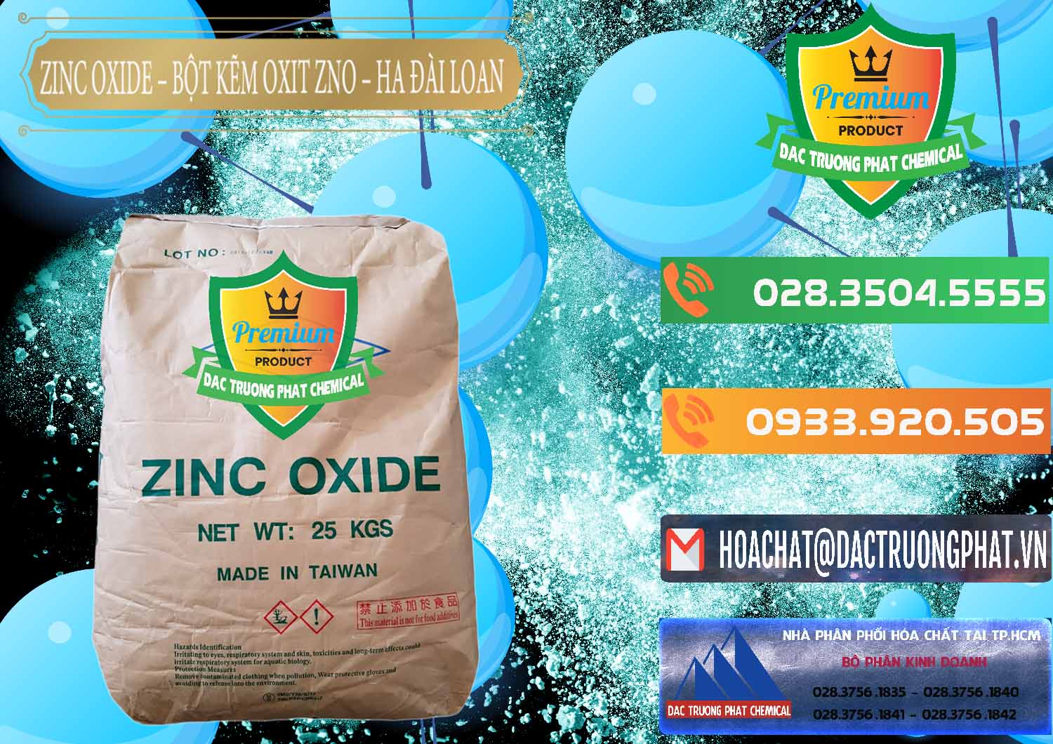 Nơi chuyên nhập khẩu _ bán Zinc Oxide - Bột Kẽm Oxit ZNO HA Đài Loan Taiwan - 0180 - Cty bán - cung cấp hóa chất tại TP.HCM - hoachatxulynuoc.com.vn