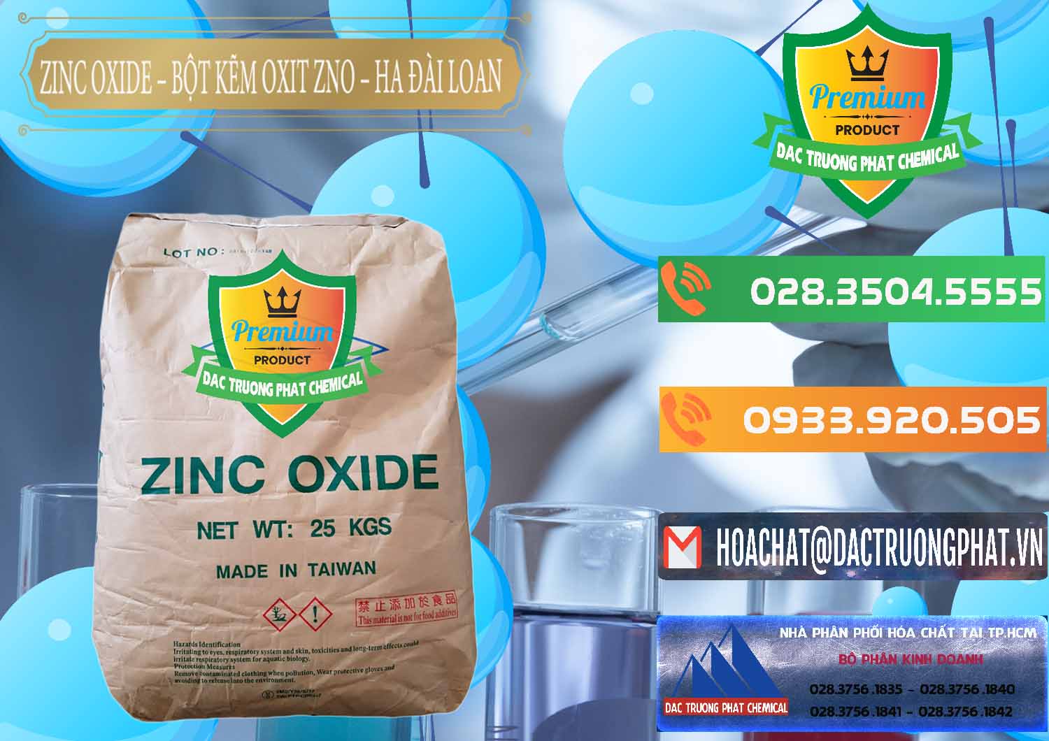 Chuyên cung ứng ( bán ) Zinc Oxide - Bột Kẽm Oxit ZNO HA Đài Loan Taiwan - 0180 - Đơn vị chuyên phân phối và bán hóa chất tại TP.HCM - hoachatxulynuoc.com.vn