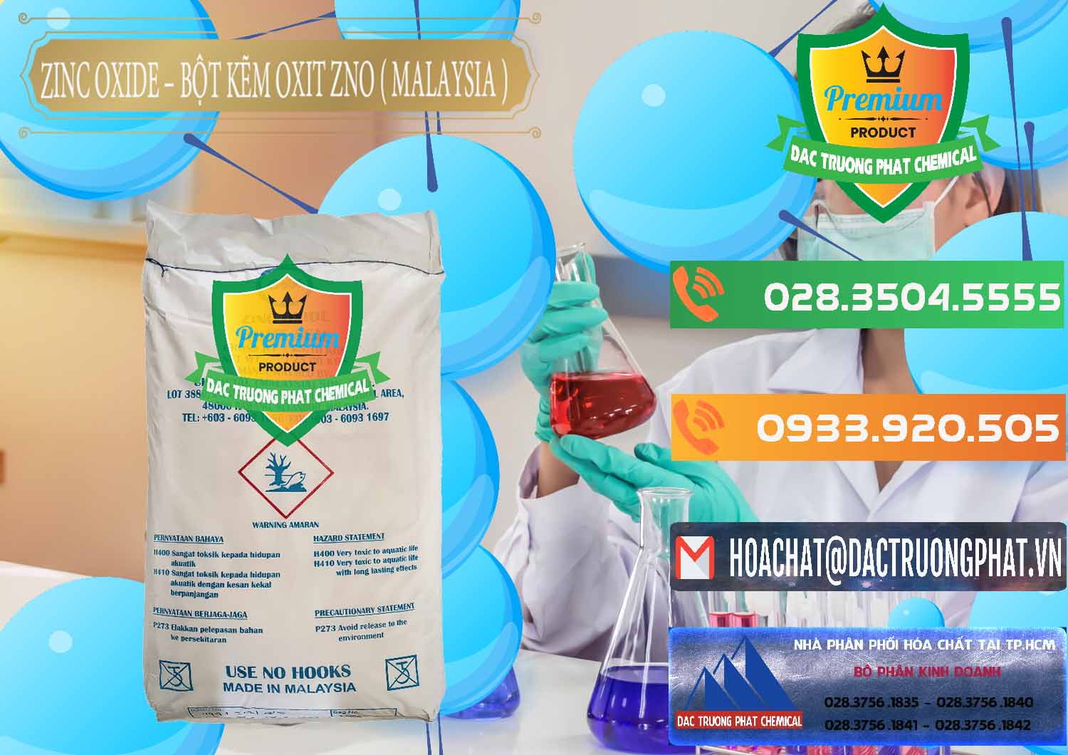 Đơn vị bán & phân phối Zinc Oxide - Bột Kẽm Oxit ZNO Malaysia - 0179 - Nhập khẩu - phân phối hóa chất tại TP.HCM - hoachatxulynuoc.com.vn