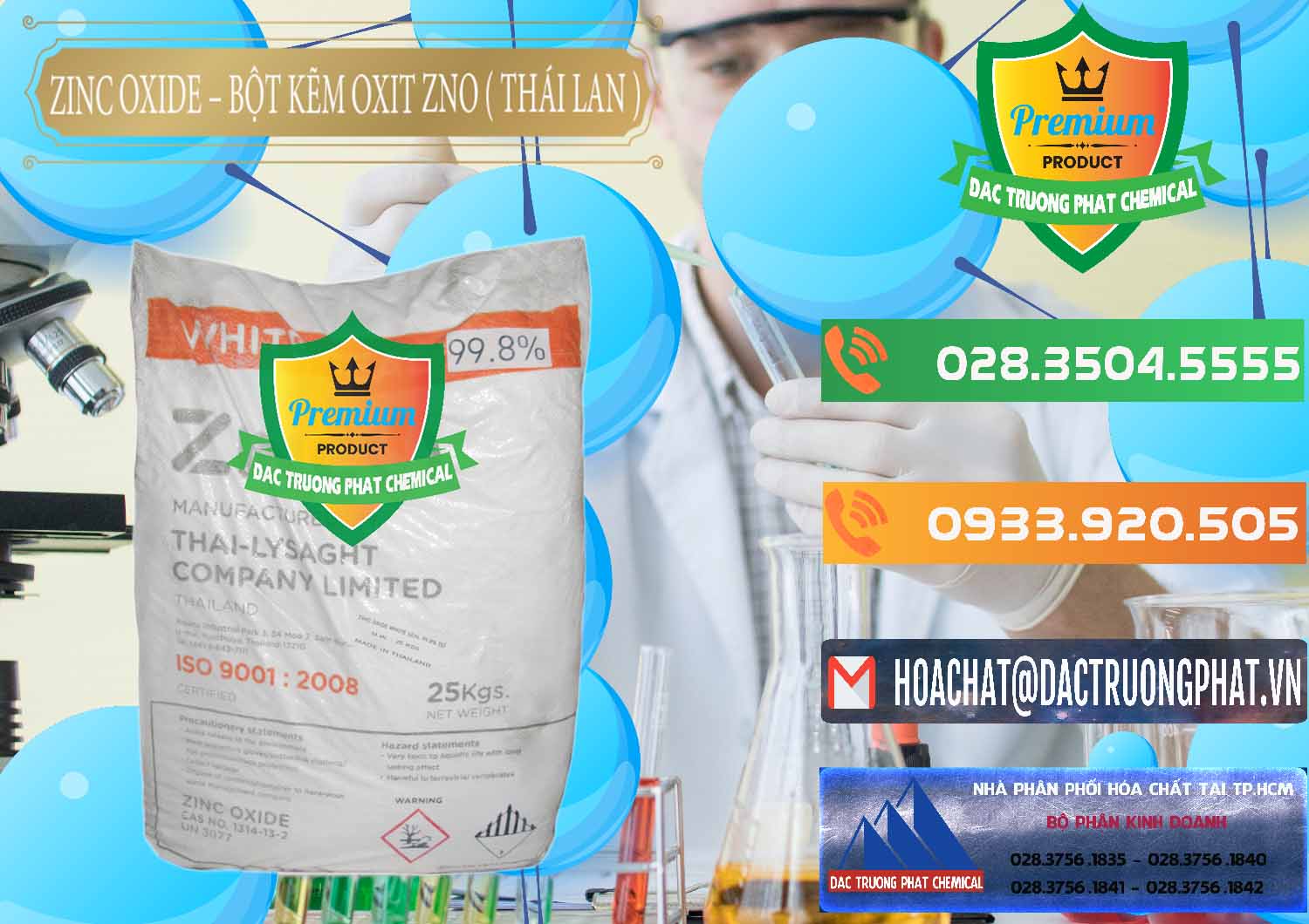 Nhập khẩu ( bán ) Zinc Oxide - Bột Kẽm Oxit ZNO Thái Lan Thailand - 0181 - Đơn vị nhập khẩu - cung cấp hóa chất tại TP.HCM - hoachatxulynuoc.com.vn