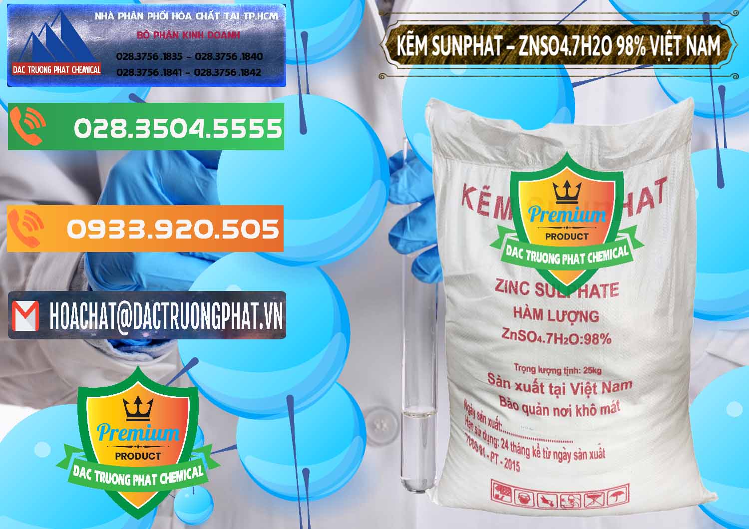 Đơn vị cung cấp - phân phối Kẽm Sunfat – ZNSO4.7H2O Việt Nam - 0189 - Cty chuyên bán & cung ứng hóa chất tại TP.HCM - hoachatxulynuoc.com.vn