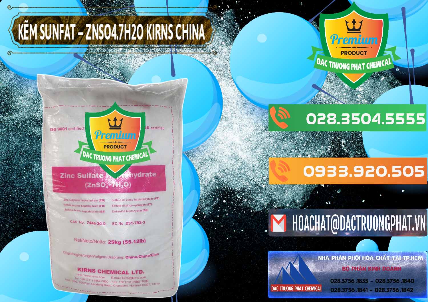 Nơi bán - cung ứng Kẽm Sunfat – ZNSO4.7H2O Kirns Trung Quốc China - 0089 - Cty nhập khẩu - cung cấp hóa chất tại TP.HCM - hoachatxulynuoc.com.vn