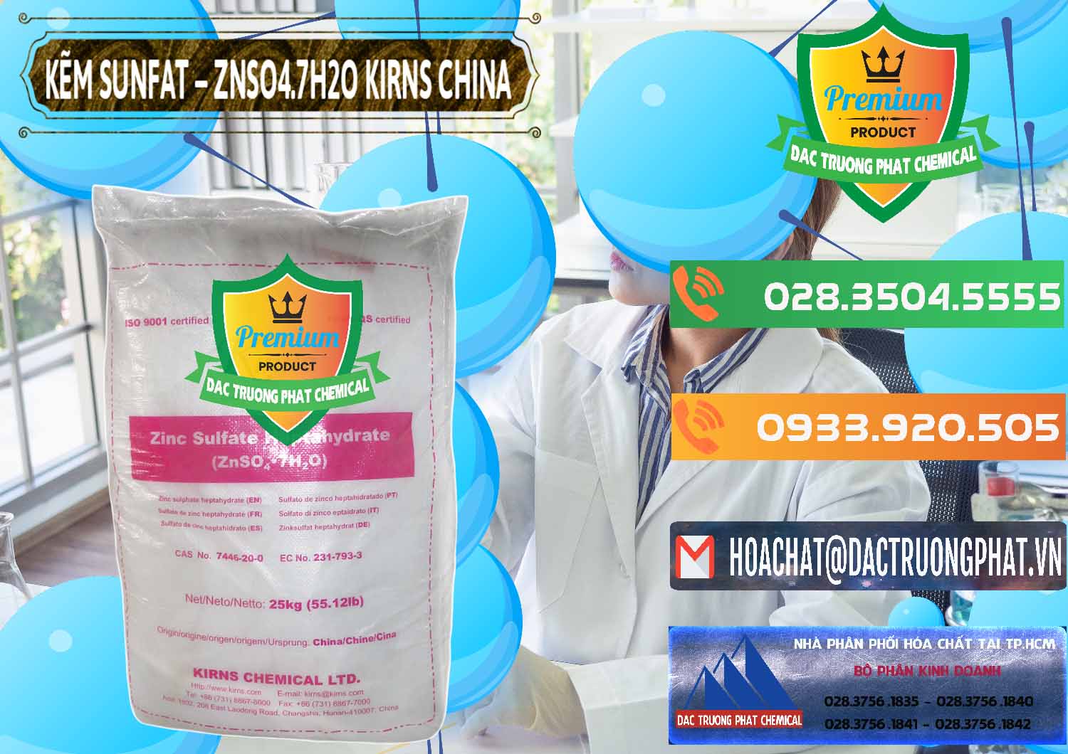 Đơn vị kinh doanh ( bán ) Kẽm Sunfat – ZNSO4.7H2O Kirns Trung Quốc China - 0089 - Nơi phân phối & kinh doanh hóa chất tại TP.HCM - hoachatxulynuoc.com.vn