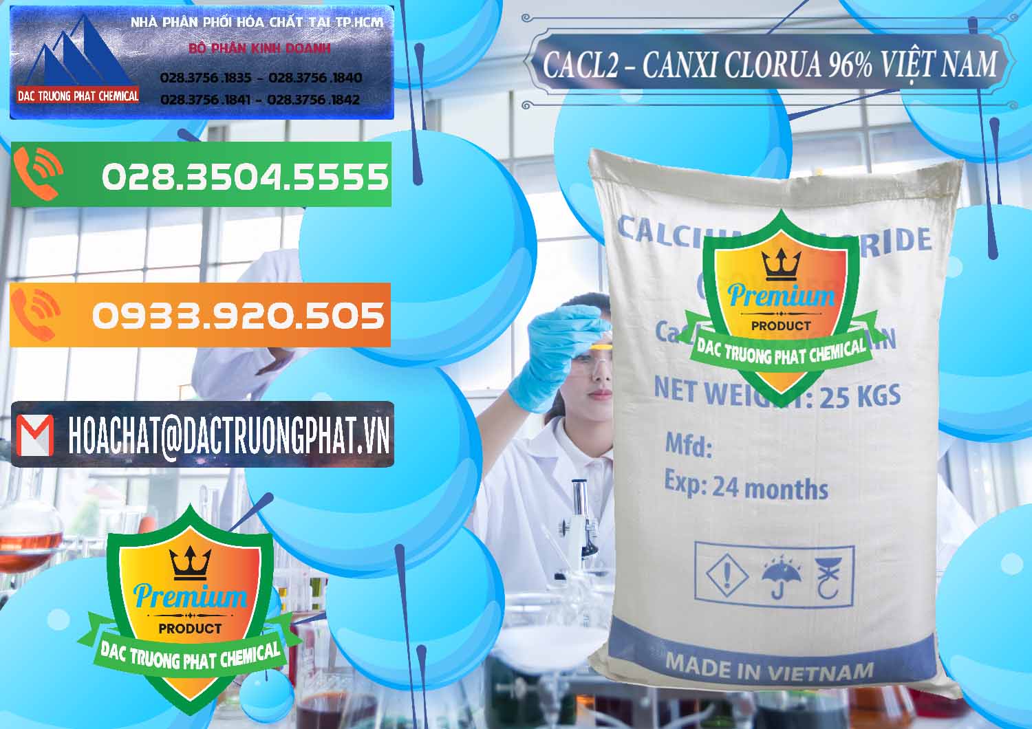 Chuyên bán - phân phối CaCl2 – Canxi Clorua 96% Việt Nam - 0236 - Nhà phân phối ( kinh doanh ) hóa chất tại TP.HCM - hoachatxulynuoc.com.vn